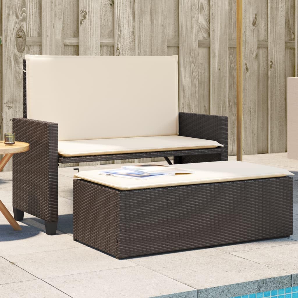 Banc de jardin résistant aux intempéries avec coffre de rangement
