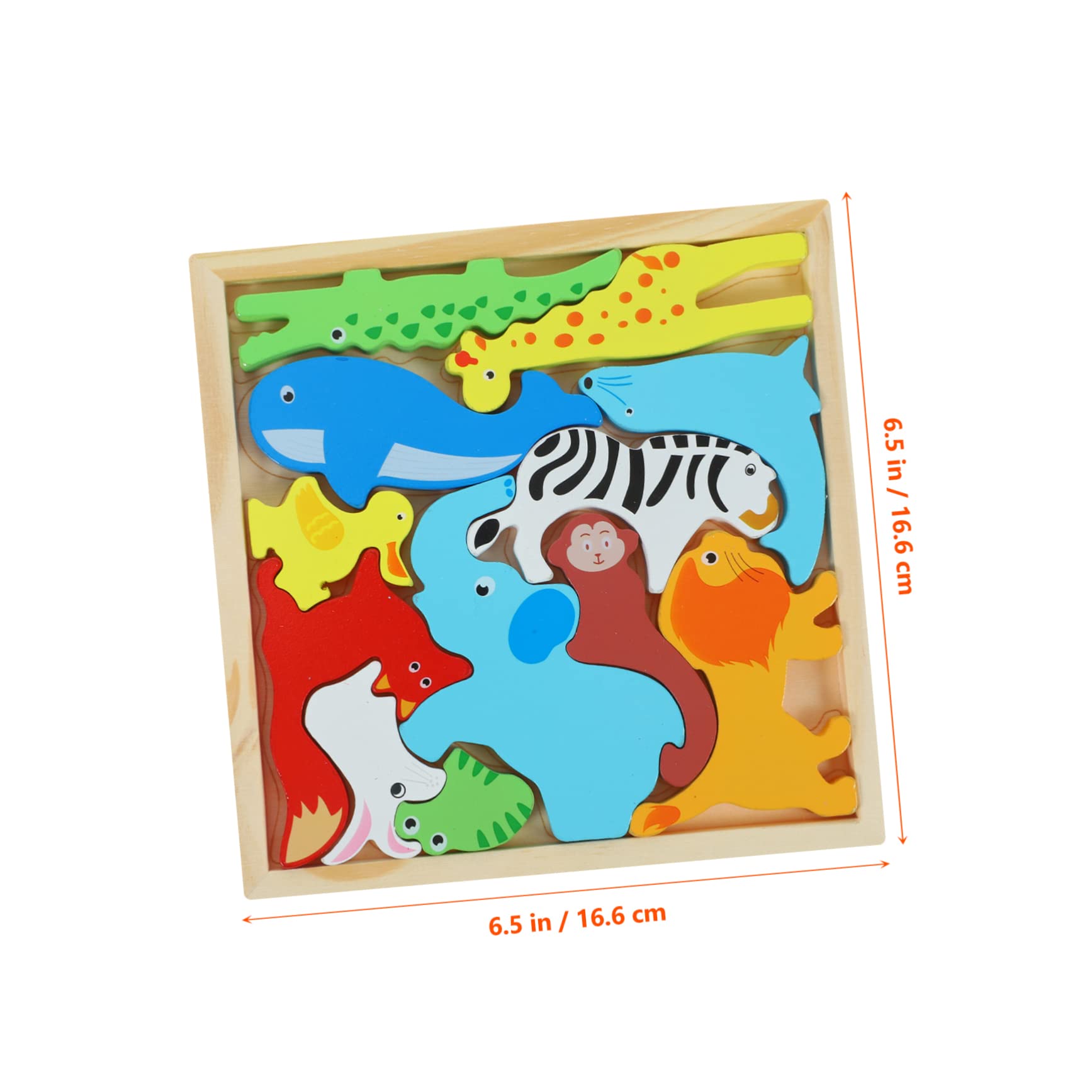Amazon.co.jp: Vaguelly 木質彩色動物と果物の箱 知育パズル玩具 子供