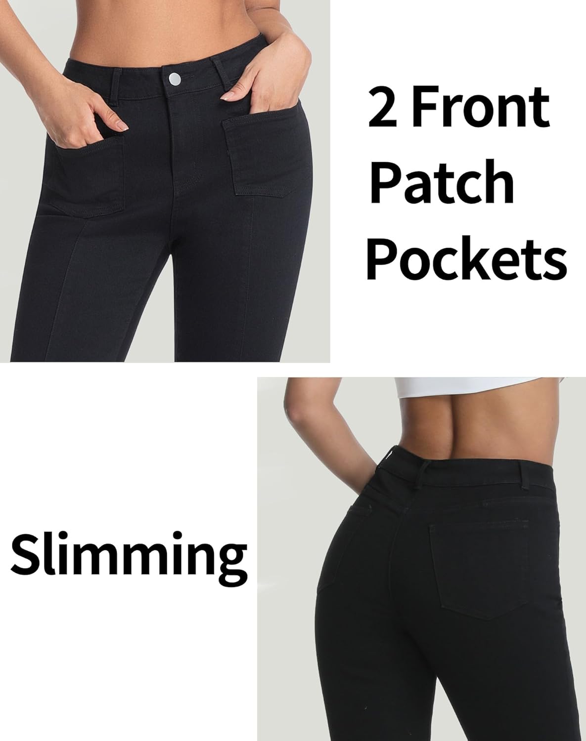 High Waisted Tummy Control Skinny Jeans for Women Stretchy Denim Jeggings with Front Seam - Image 4