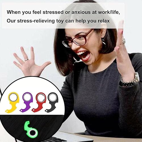 Miniatura 2 de Llavero giratorio negro, llavero giratorio para ansiedad, novedoso llavero para ejercitar los dedos, regalos Fidget Spinners para niños y adultos y