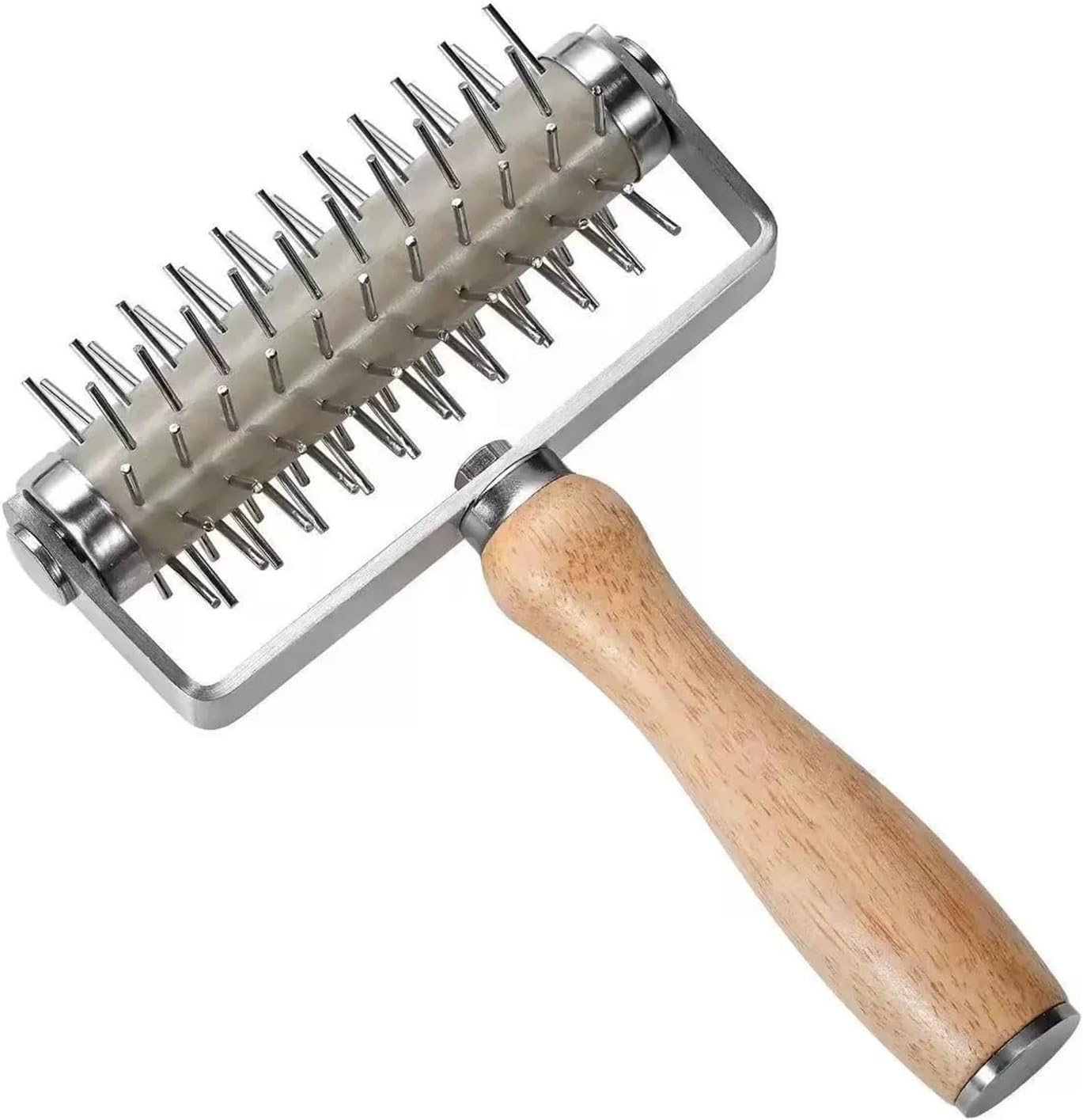 1PC Stainless Steel Roller Cutter Pizza Perforator Dough Biscuit Bread Grid Pattern Baking Tool(Style 01)