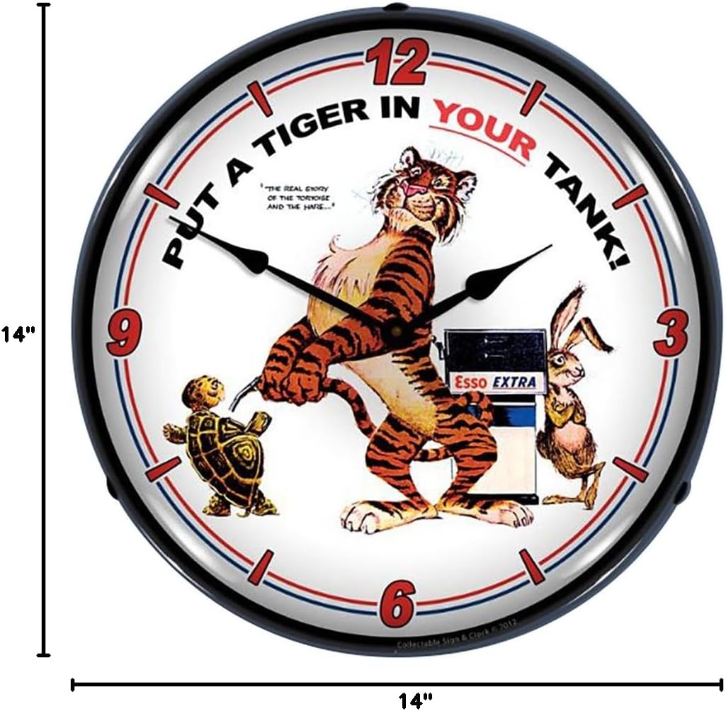 1203356 14" Esso Tiger Lighted Clock