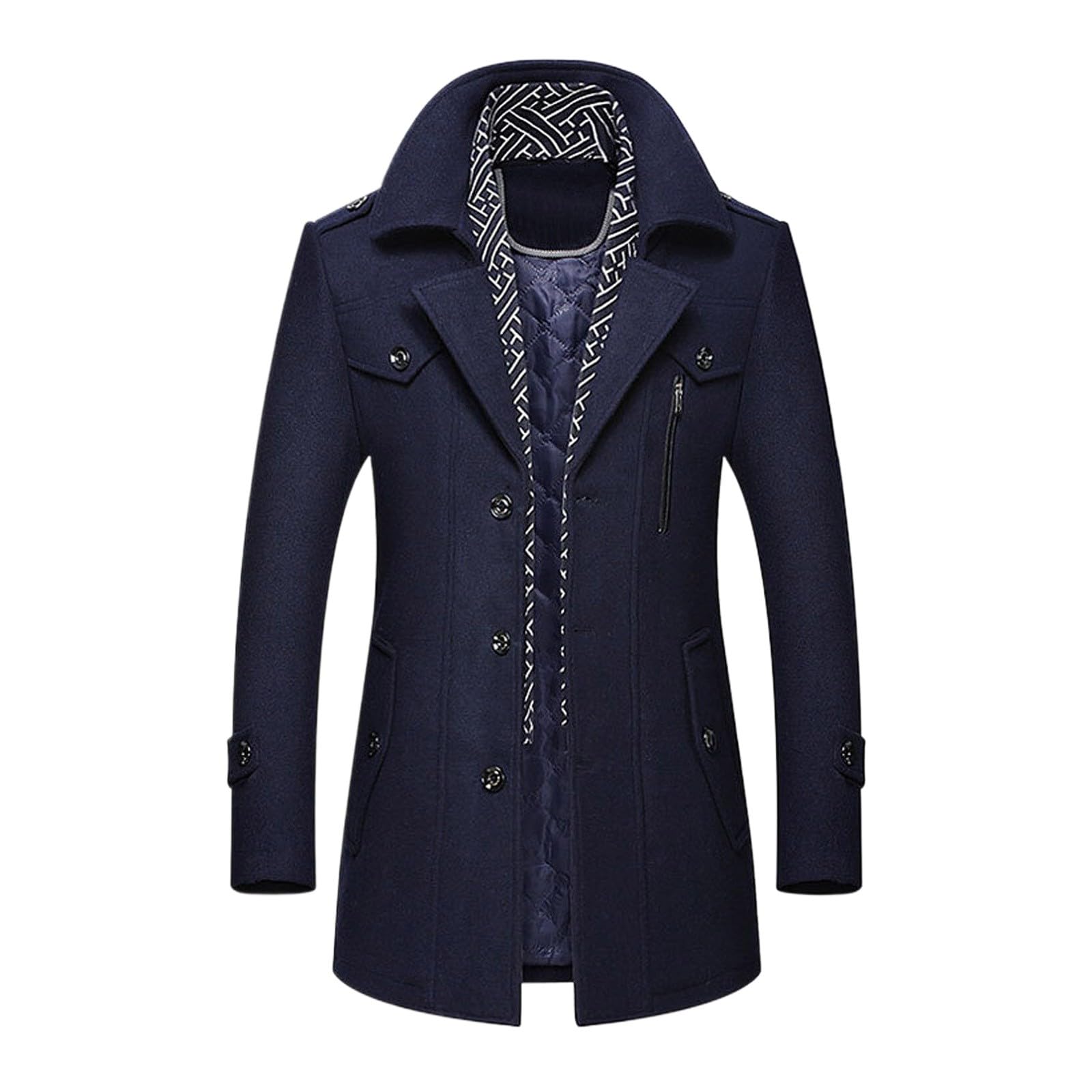 Generisch 2026 Warmer Trenchcoat Wolle für Herren im Winter