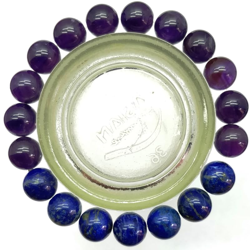 Natural Amethyst & Lapis Lazuli 10mm Round Shape Smooth Cut Beads Stretchable Bracelet For Men & Women. Unisex Bracelet For Healing, Meditation, Prosperity, Gift & Luck|STBR_RR_00480-image-21