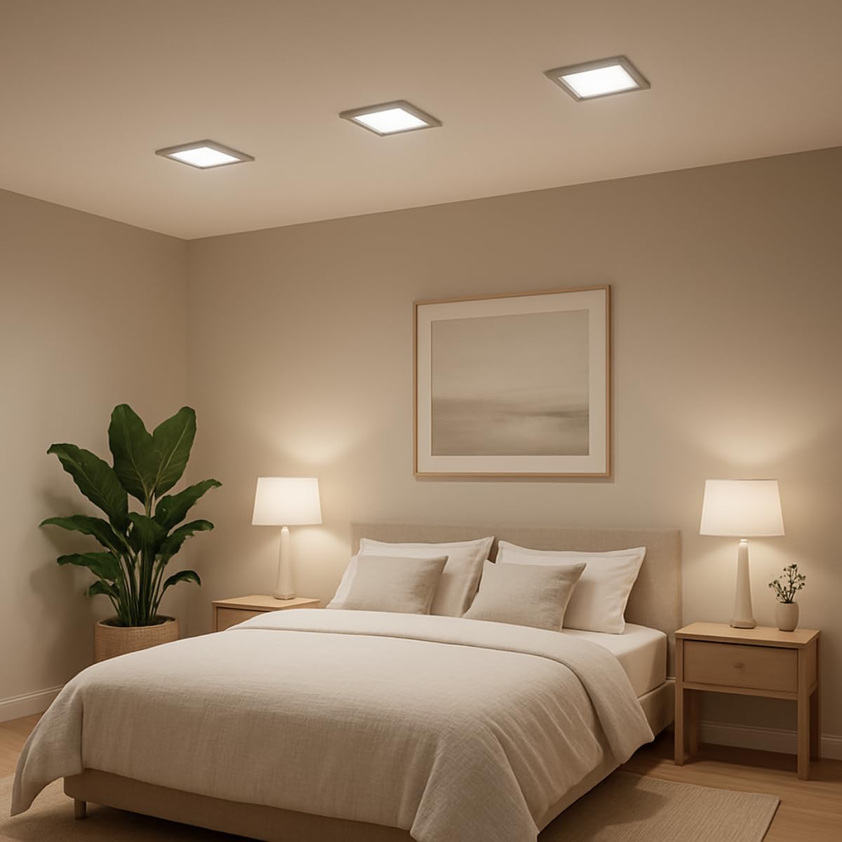 JANDEI - Downlight LED Spot Encastrable Carré 220V acier 18W Blanc Neutre 4200K. Parfait pour la chambre, Couloir, Bureau, Cuisine, Salon.