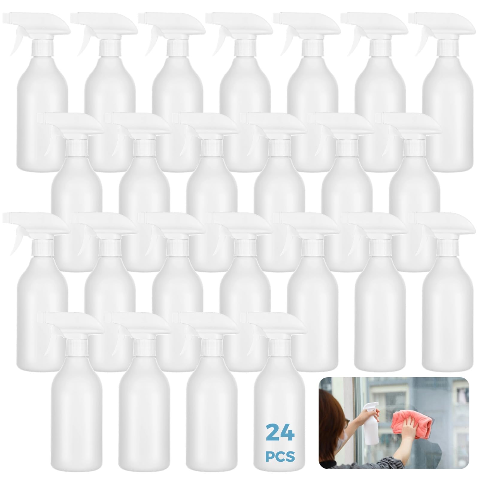 Homaisson 24 flaconi spray vuoti, in plastica, multiuso, riutilizzabili e leggeri, ideali per piante e pulizia