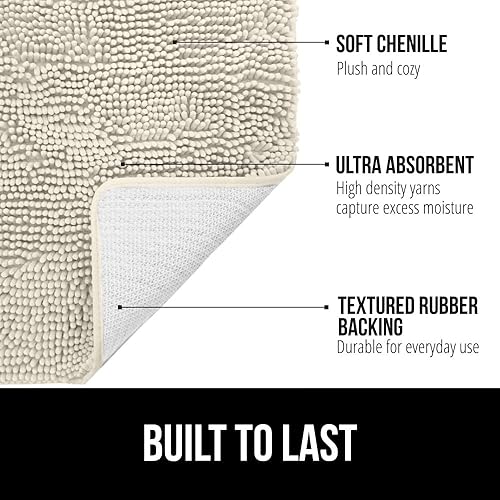 Miniatura 2 de Gorilla Grip - Tapete de baño de 30 x 20 pulgadas, de felpilla gruesa, suave y absorbente, secado rápido, de microfibra, con reverso de caucho, para