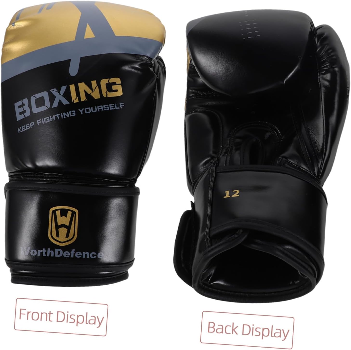 Breathable Boxing Gloves for Adults Men with Shock Absorption Tape Closure for Kickboxing Thai Karate Taekwondo Sparring and Punching Bag Training