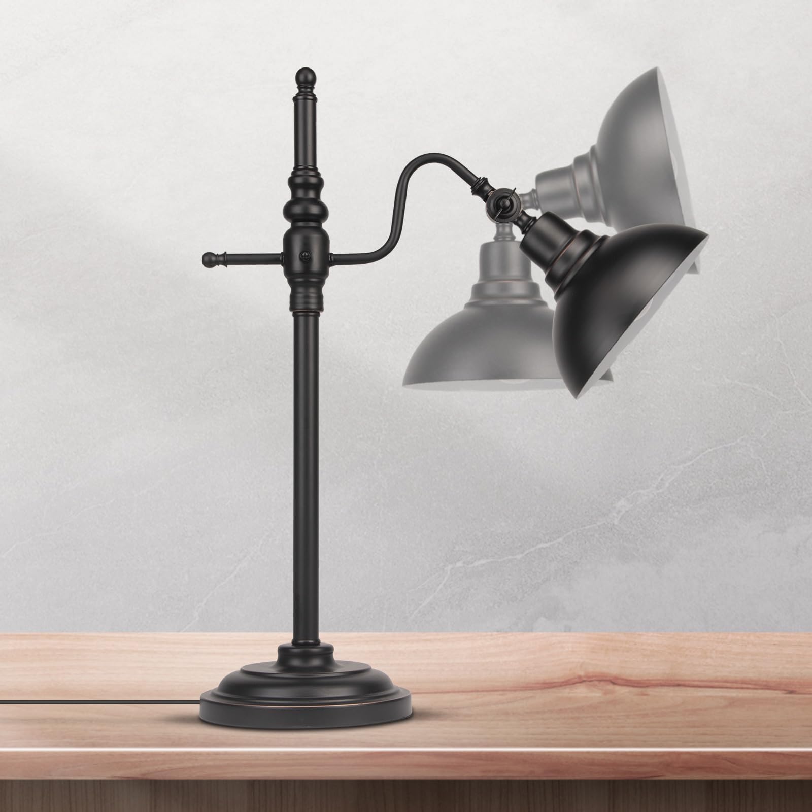 Industrielle Schreibtischlampe, Schwarze Metall Arbeitslampen, Verstellbare RustikaleModerne Tischlampe, Vintage MetallAugenschonende Leselampe für Büro WohnzimmerWohnheim