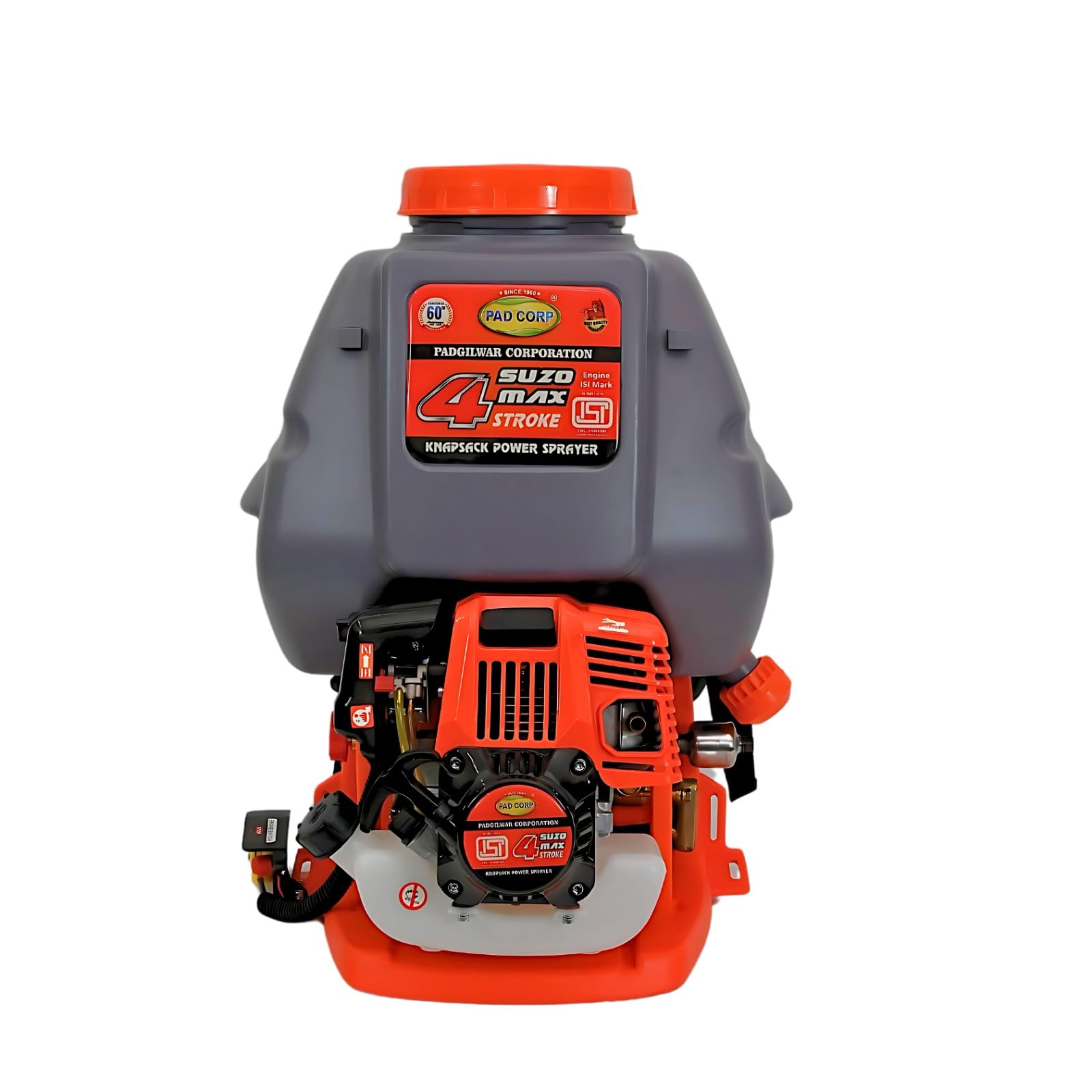 Pad Corp Suzo Max 4 ST Turbo Power Sprayer Petrol Engine, Tank 20 Liter Capacity, with Double Suction, New Easy Starter (SUZO MAX)