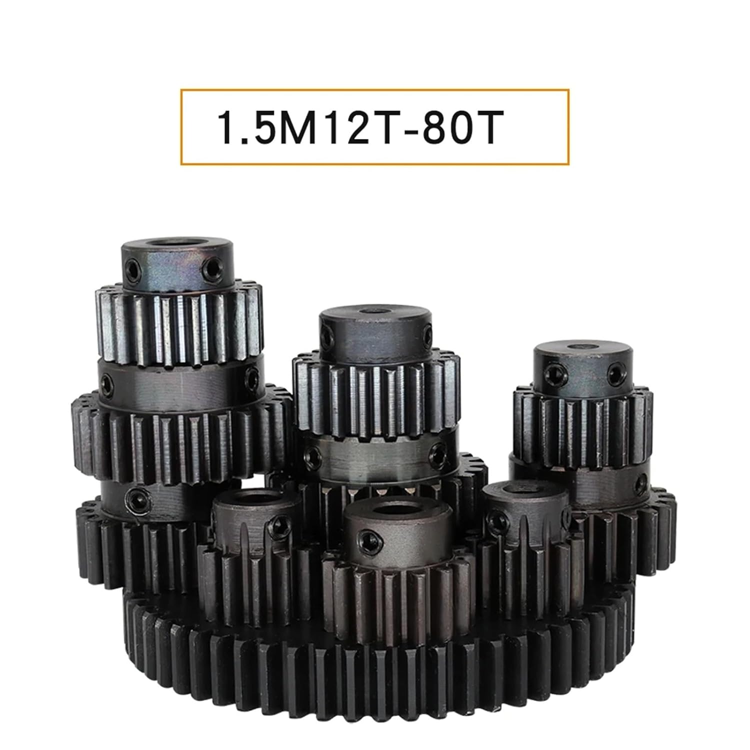 Spur Gear 1.5M-30T Bore 7/8-20mm Teeth Thickness 12mm Carbon Steel 1Pcs(7 mm,30T(Step O.D-35 mm))