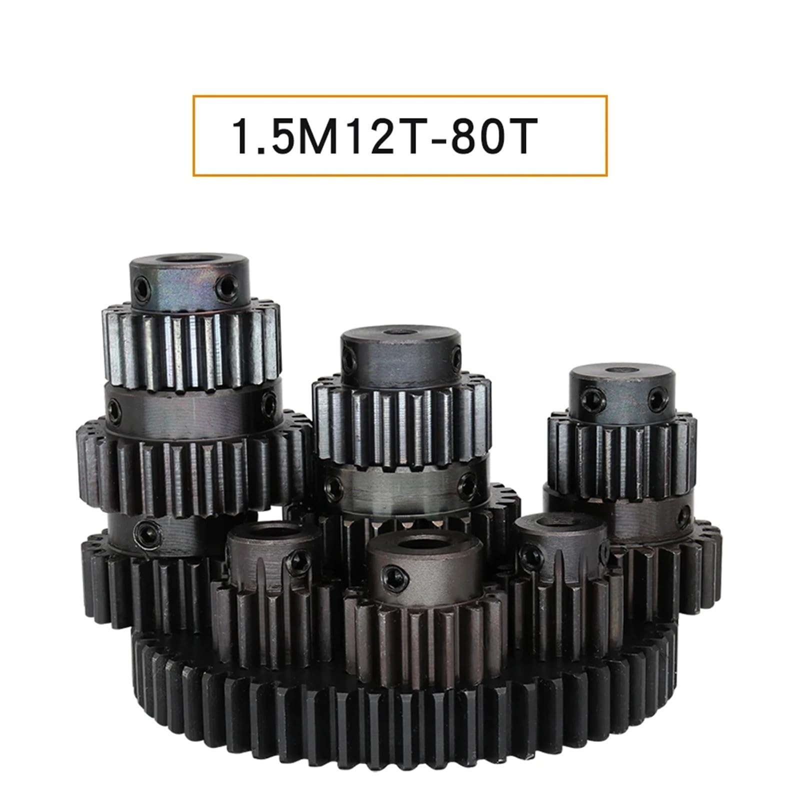 Engrenage droit 1,5M-30T, alésage 7/8-20 mm, dents, épaisseur 12 mm, acier au carbone, 1 pièce(8 mm,30T(Step O.D-25 mm))
