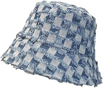 Denim Bucket Hat for Women Washed Packable Summer Beach Sun Hats Travel Bucket Hat for Women Men