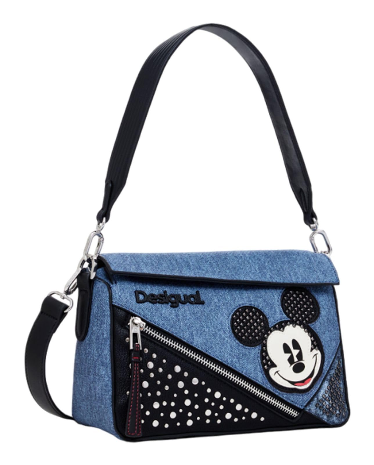 Desigual Accessories-Borsa a Mano in Poliuretano, Accessori Donna, Blu