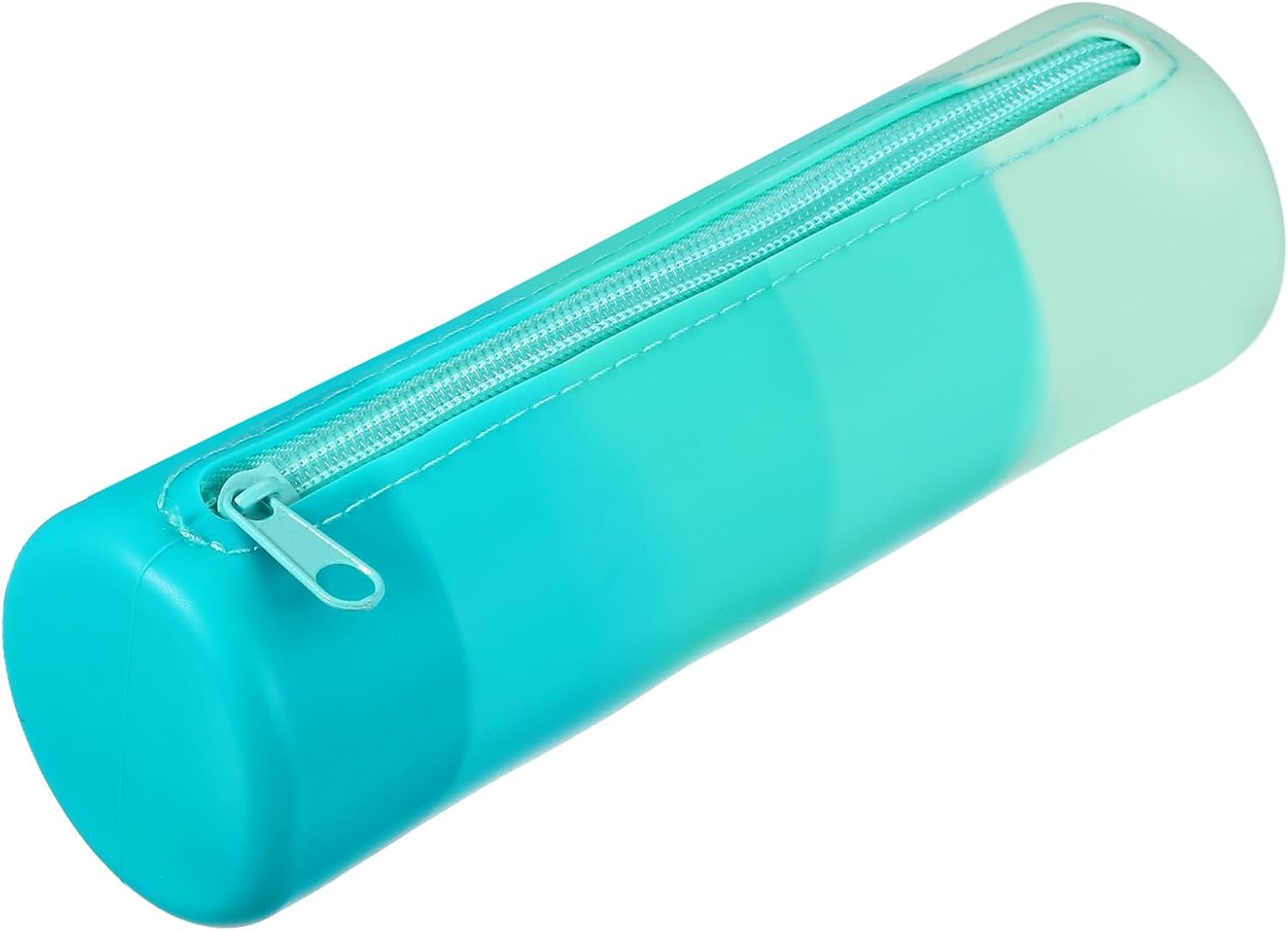 PATIKIL Silicone Pen Case, Round Small Pencil Pen Pouch with Zipper Waterproof Aesthetic Soft Cosmetic Storage Bag Bible Study Supplies Case for Journaling Travel, Dark Pink
