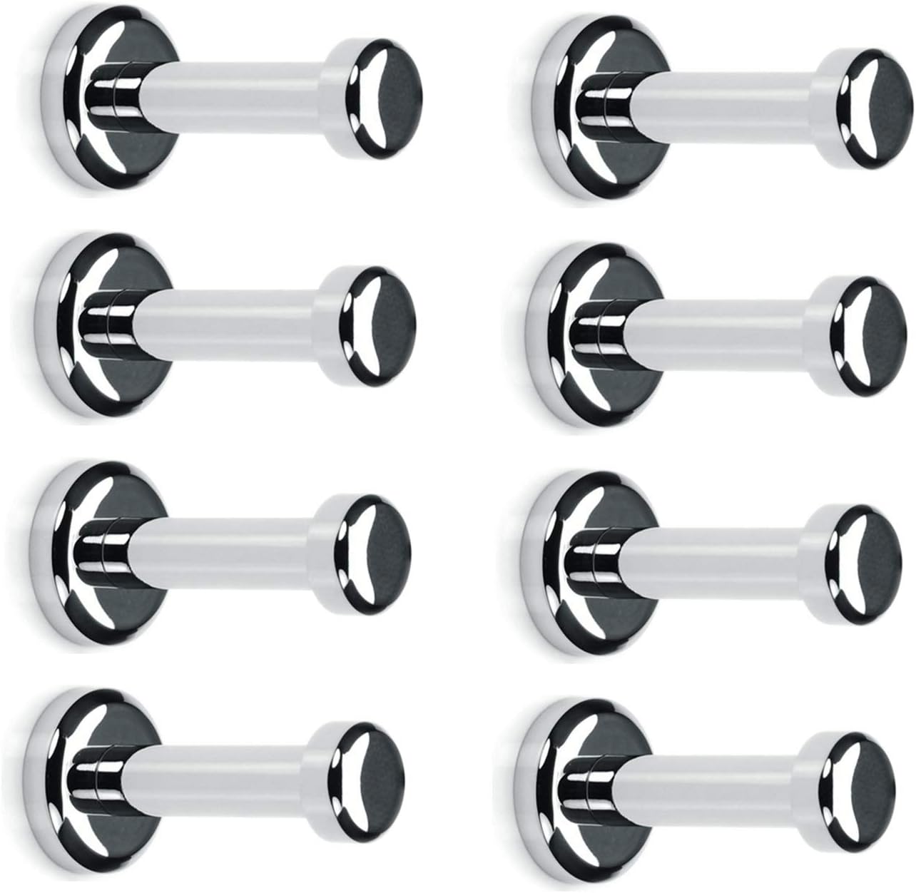 Brass Towel Robe Hook Coat Clothes Wall Mounted Polished Chrome Hanger for Bathroom, Kitchen, Garage, Bedroom, Living room, Fitness room, Office (8 Pack Polished Chrome)