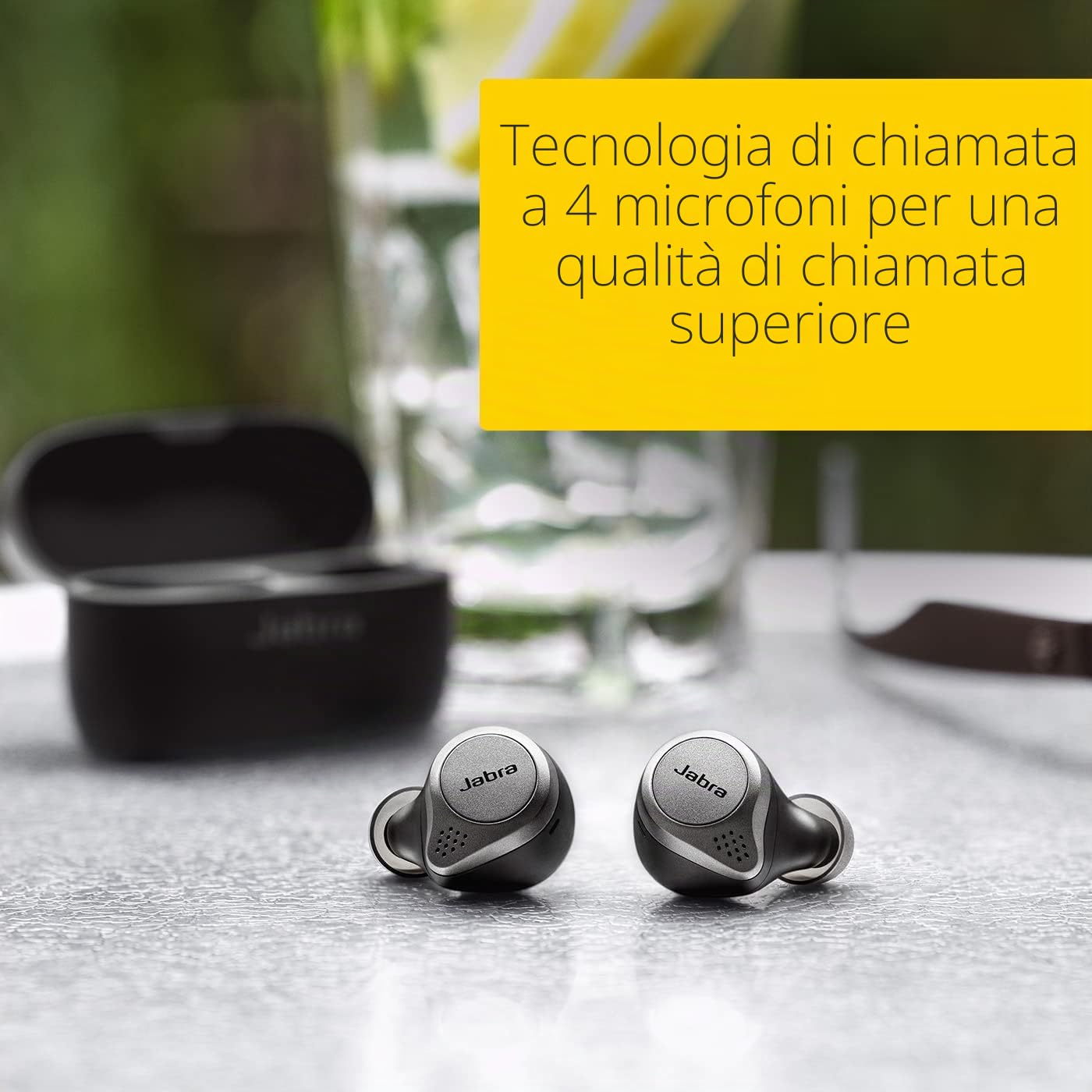 Jabra Elite 75t Auricolari, Cuffie Bluetooth con cancellazione attiva del rumore e lunga durata della batteria per chiamate e musica autenticamente wireless, nero titanio