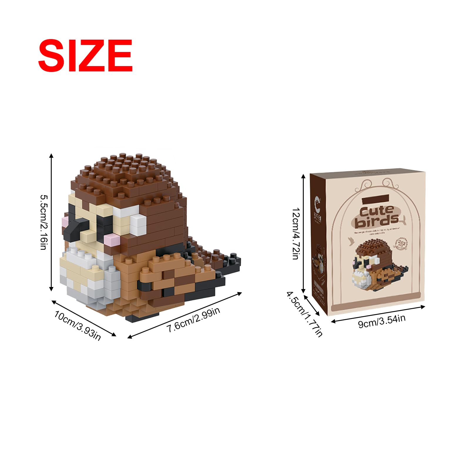 NOOLY Parrot Micro Building Bricks Kit Bird Thmed Blocks Set Decoration for Home and Office WKLJM-01 263Pcs (Brown) 8919 - Image 3