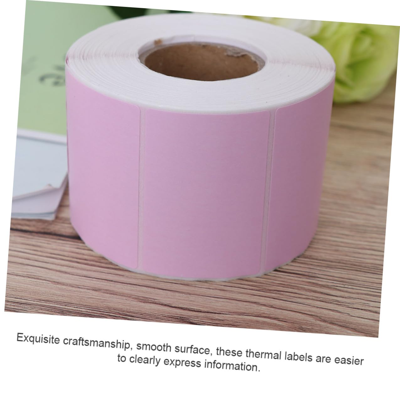 PRETYZOOM 2 Rotoli Etichette Termiche Adesive Rosa in Carta Termica Superficie Liscia, Etichette Autoadesive Vuote per Spedizioni e Imballaggi, Formato 60x40 Mm