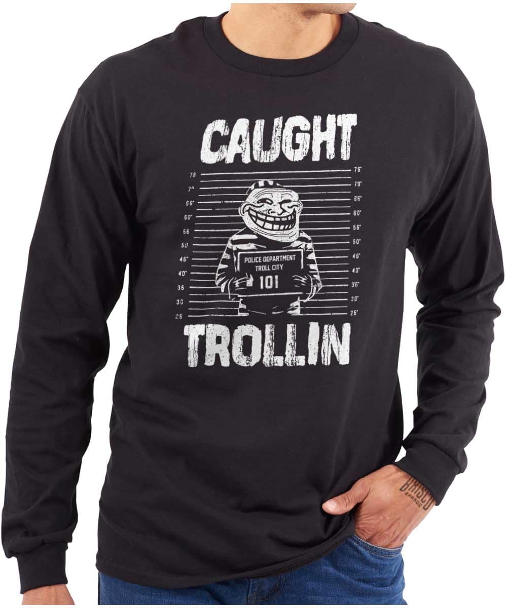 Brisco Brands Troll Face Trollface Internet Meme Long Sleeve Tshirt Men Women