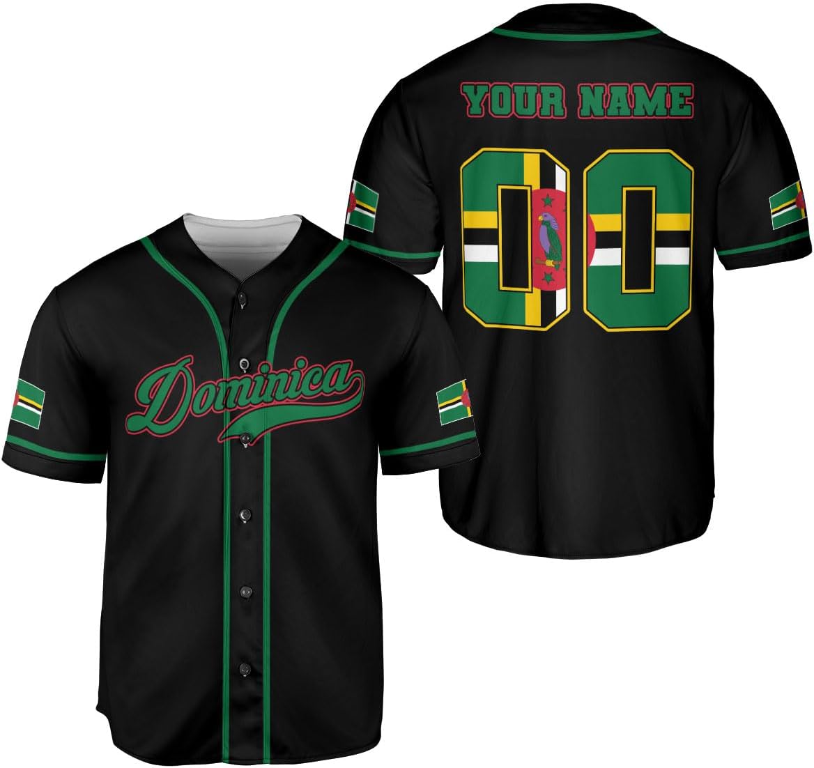 Leeprints Personalized Dominica Baseball Jersey, Dominican Soccer Shirt Dominican Pride Flag Dominica Jersey Men Women Shirt