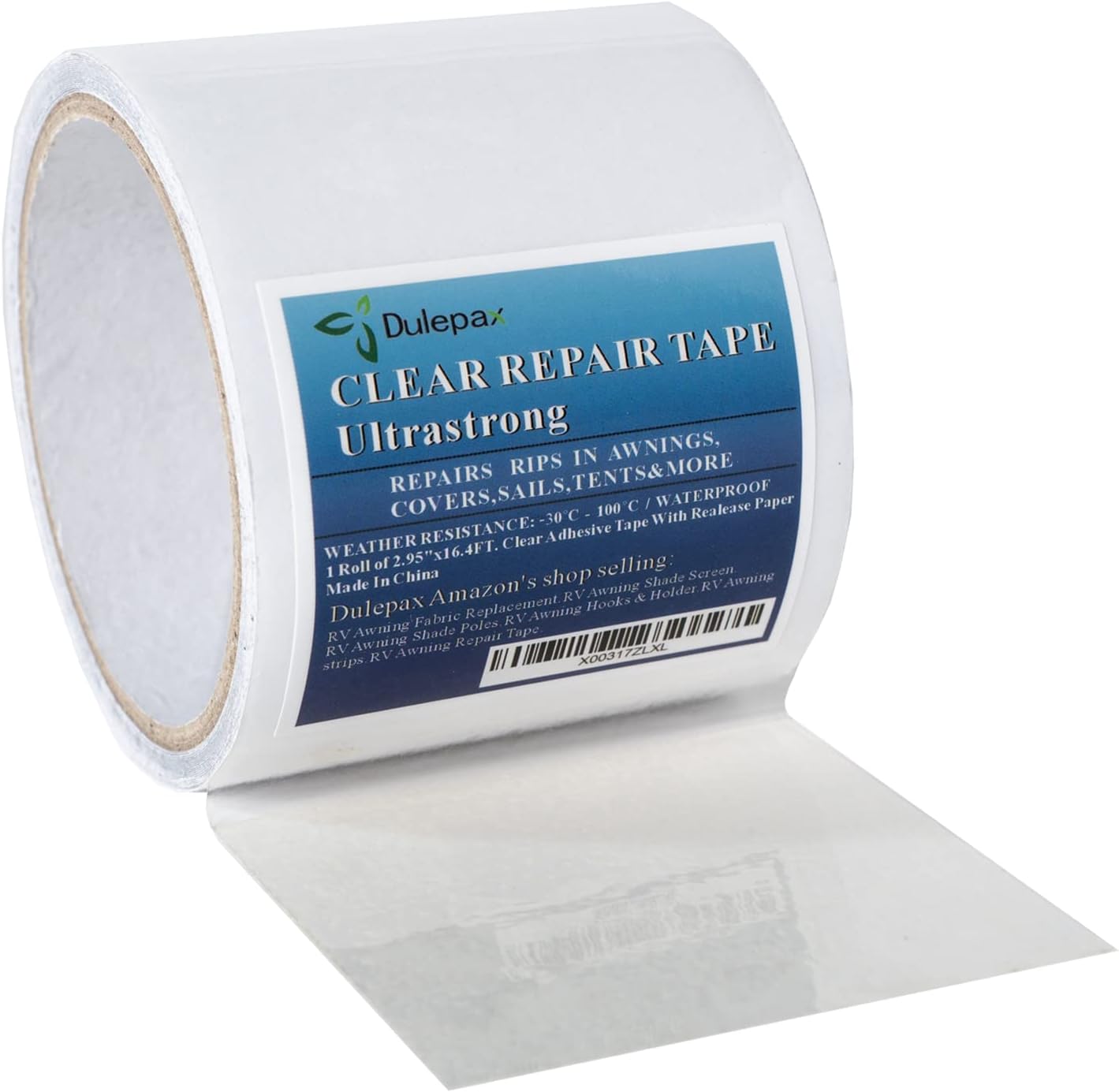 Dulepax Tent Repair Tape,Ultrastrong Awning Repair Tape,Boat Covers Repair,Double Layer RV Covers Repair Kit,Tarp Repair,Canvas Pctch Kit,Sail Tape 1 Roll of 16.4' x 2.95"