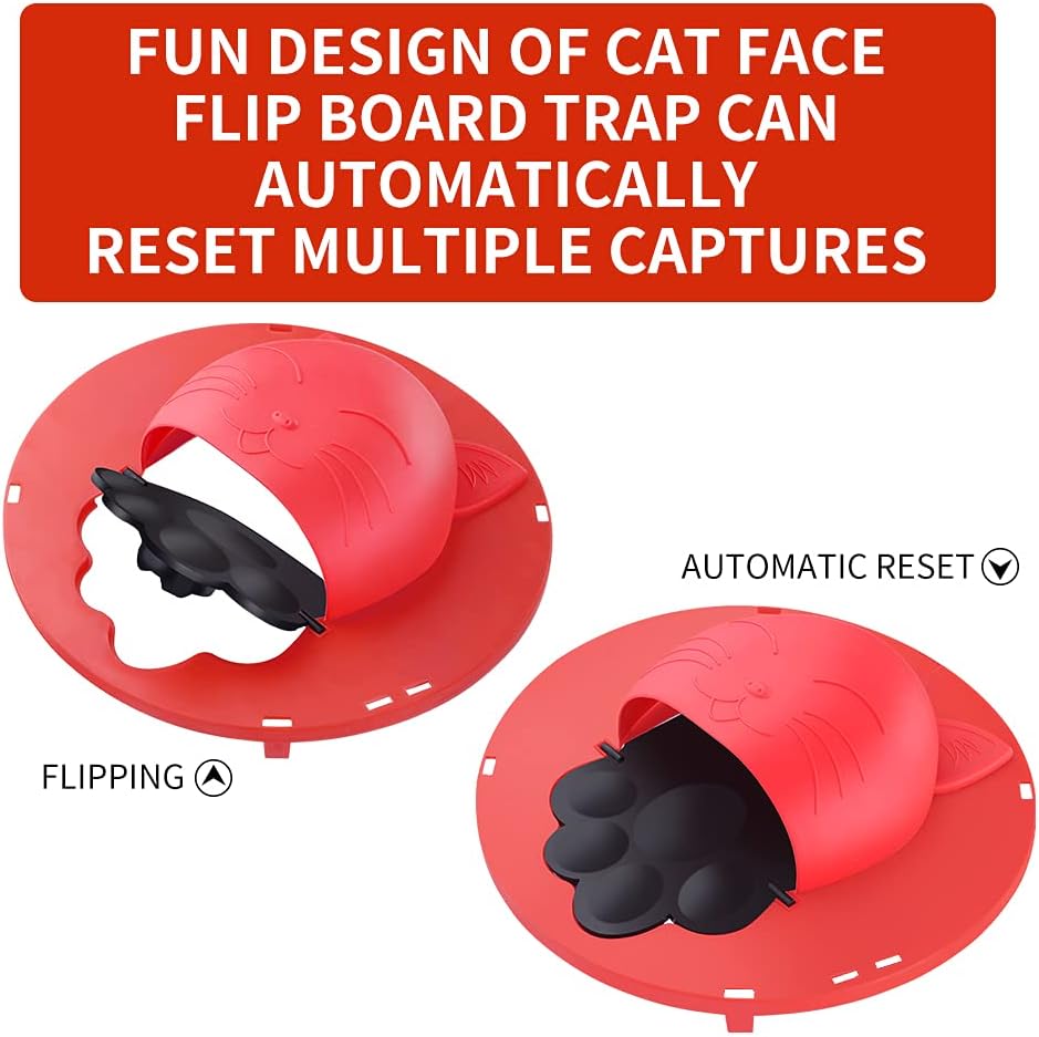 Birbirth Flip Board Bucket Lid Mouse/Rat Traps,It Will be Multi Capture and Auto Reset,Used for Indoor and Outdoor,No Visible Kill,Fast and Effective Mouse Traps 2pcs