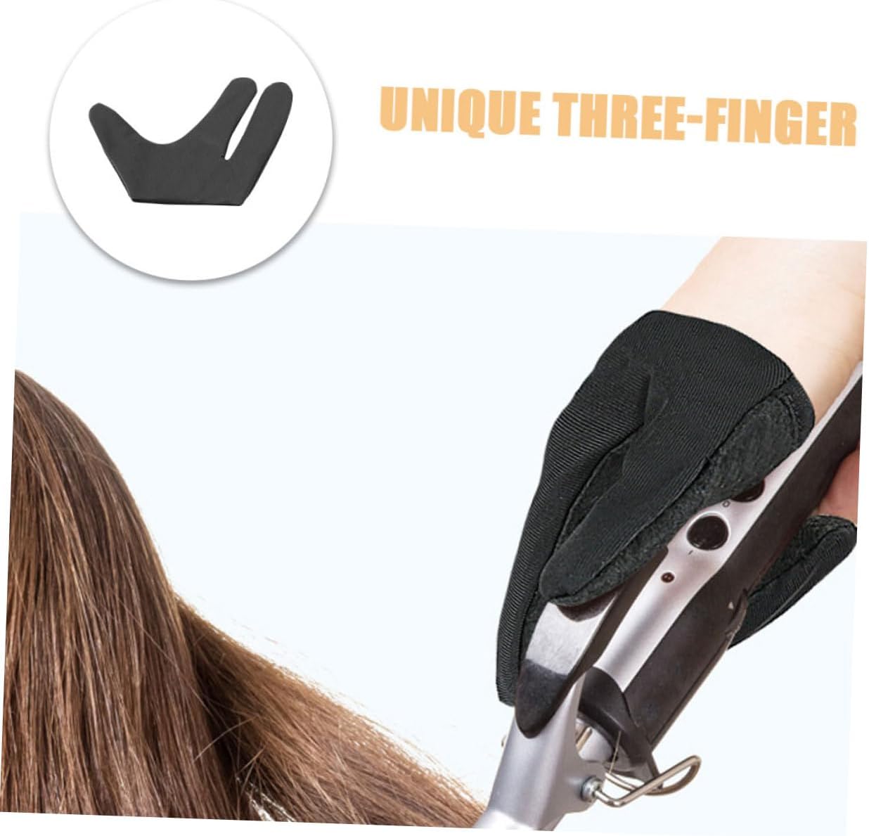Professional Heat Resistant Hair Styling Gloves Ergonomic Three Finger Design for Curling Wand Straightening Tools Durable Comfortable Essential for Stylists