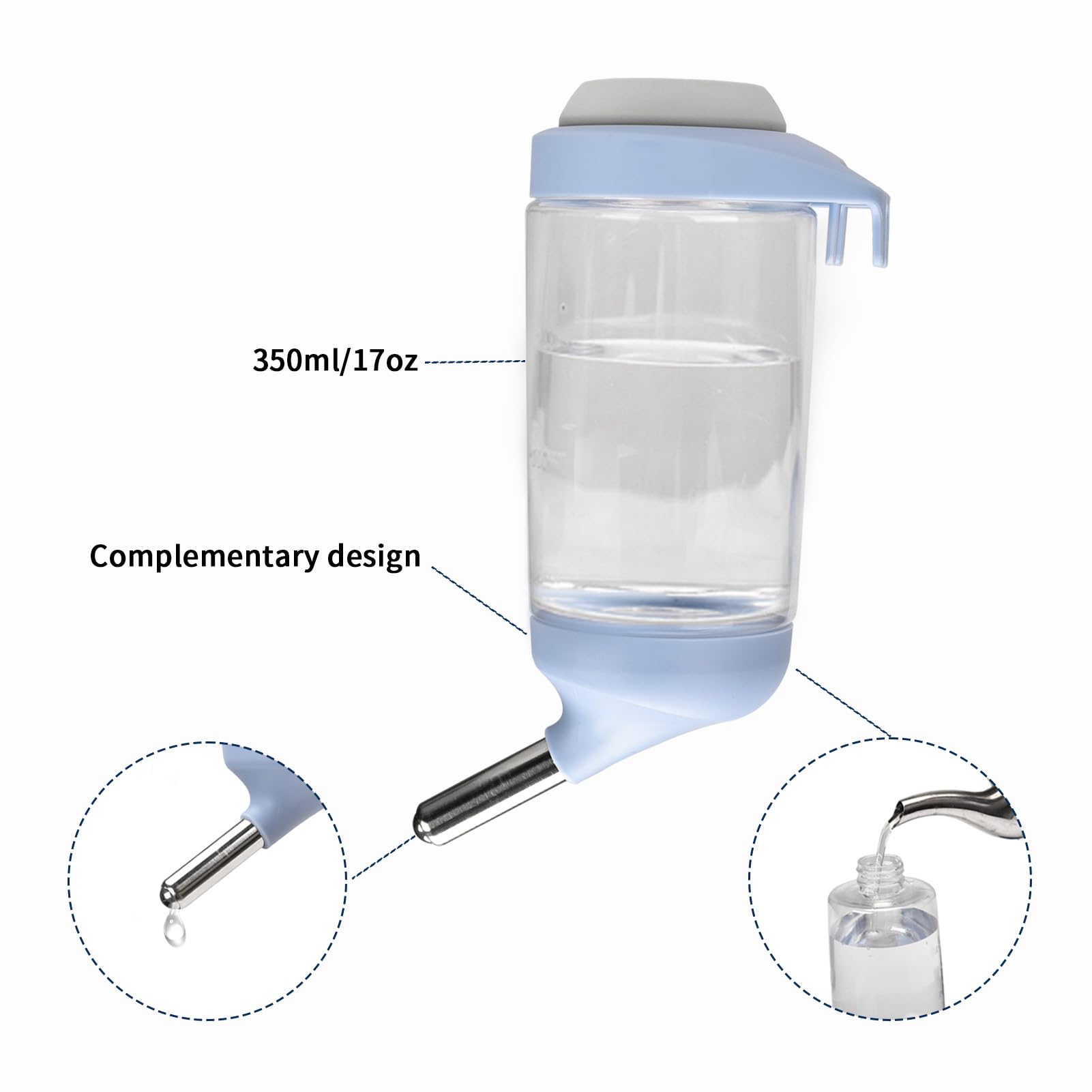 SANGLE SOPFFY Rabbit hay Feeder Small Animal Feeding Set with 350ml Water Bottle, Hay Rack for Guinea Pigs, Chinchillas - image 4