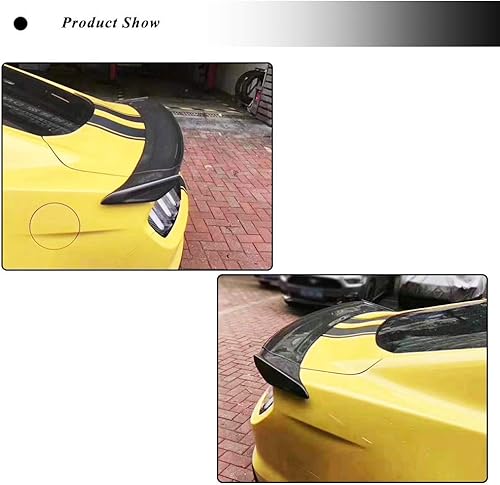 Miniatura 3 de OPASDH Compatible con Ford Mustang Coupe GT 2015-2019 Fibra de carbono CF Trasera Alerón de techo Trasero Alerón de Alerón trasero