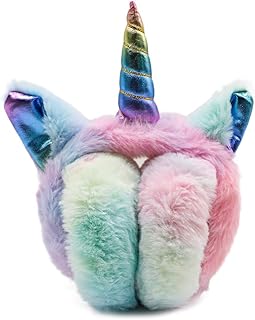Girls Unicorn Earmuffs Winter Warm Soft Plush Ear Warmers for Kids Adults