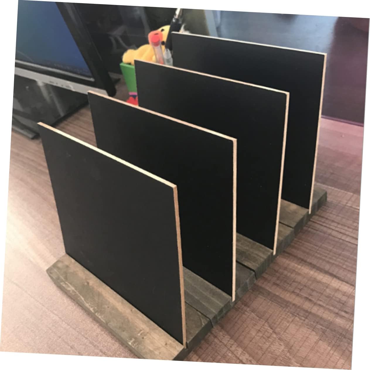 Angoily 10pcs Mini Tabletop Chalkboard Signs Removable Wooden Framed for Restaurant Wedding Party and Boys and Girls Crafts for Food Labeling and Decor