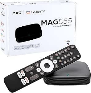 Raxxio MAG555 4K Google TV Box with Dual-Band Wi-Fi, Bluetooth 5.0, Google Assistant, HDR Streaming