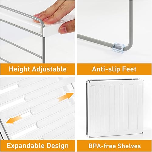 Miniatura 5 de Paquete de 2 organizadores y almacenamiento de despensa, organizador de papel de aluminio expandible y plástico, organizador ajustable de envoltura