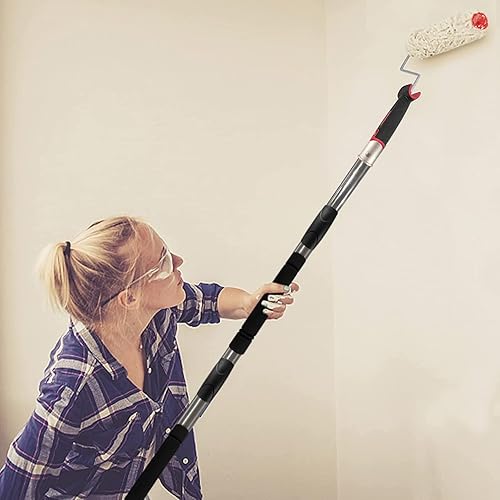 Miniatura 5 de Frebuta Poste de extensión telescópico de 2 pies a 12 pies, varilla telescópica multiuso cepillo y poste de araña para exteriores, rodillo de