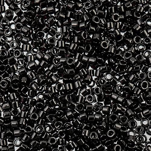 Miyuki Delica 11/0 - Black Opaque DB0010-50gms Bag of Japanese Glass Beads | Delica Beads 11/0 | Miyuki Seed Beads 11/0 | Black Seed Beads for Jewelry Making