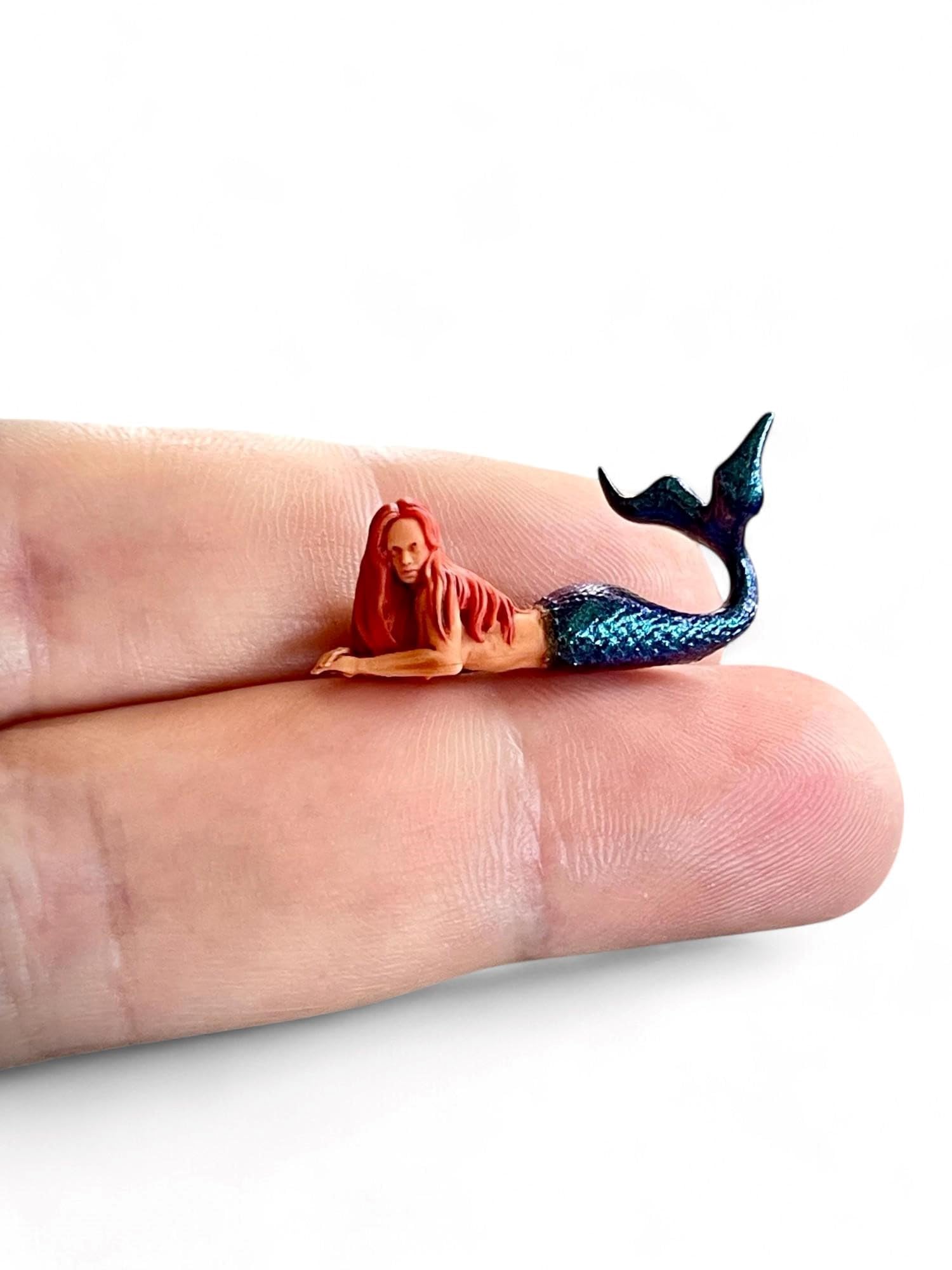 Figurines de sirène miniatures pour travaux manuels et mini poupées sirène Coralia 30mm