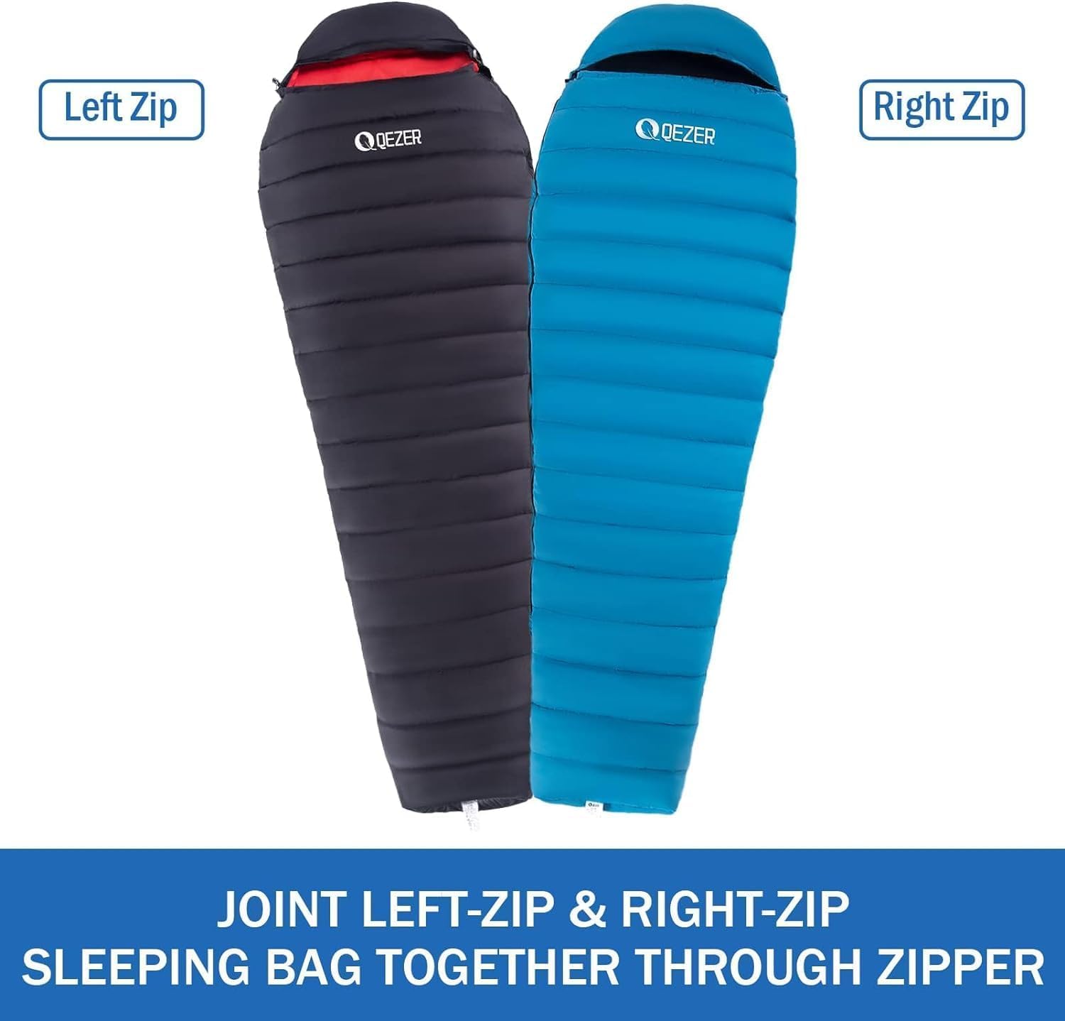Ultralekki śpiwór dla dorosłych, tylko 780g śpiwór turystyczny wypełniony puchem kaczym 600+FP 5°C 15°C do kampingu i turystyki pieszej, Warehouse Outdoor (400blue)