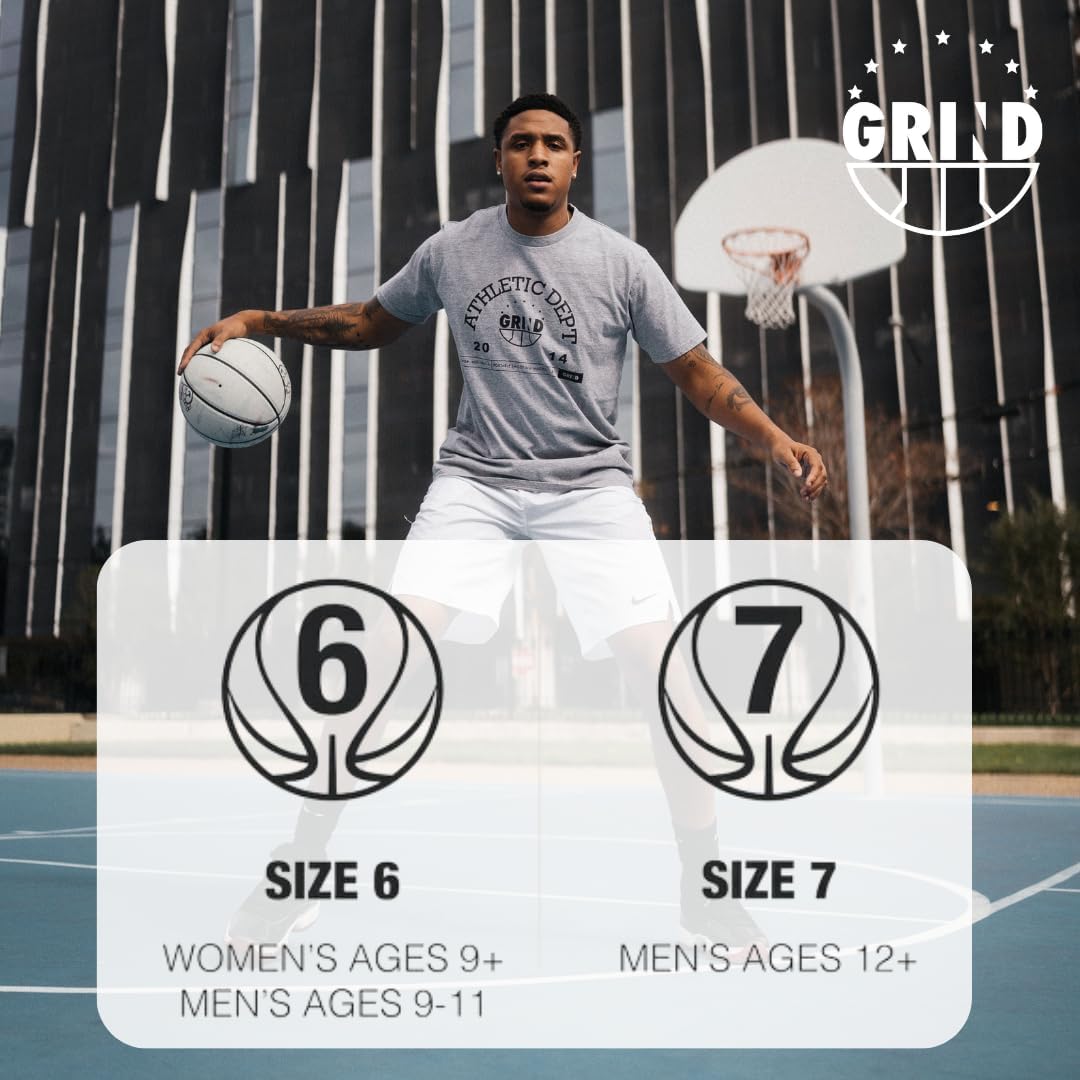 GRIND | Official Basketball Eastside Train | Premium Composite Leather Made for Indoor/Outdoor Play | All Surface Performance | Shipped Inflated and Game-Ready