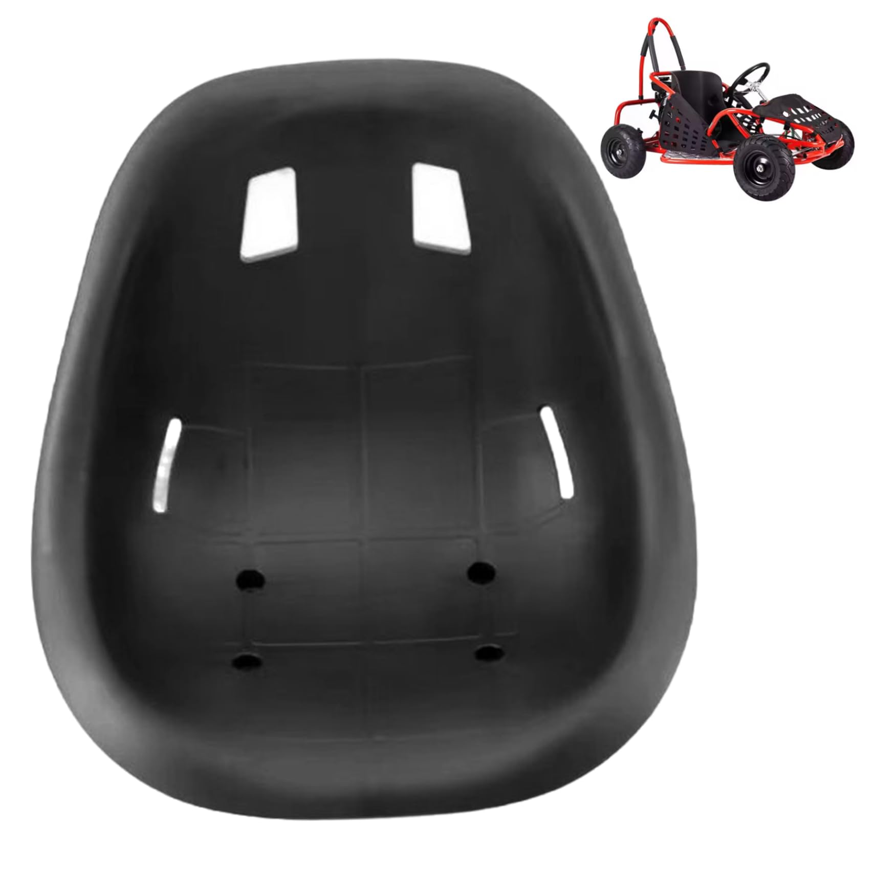 Sedile Go Cart, sedile avvolgente da corsa in plastica regolabile da 17 pollici per veicolo da corsa in equilibrio - Gara