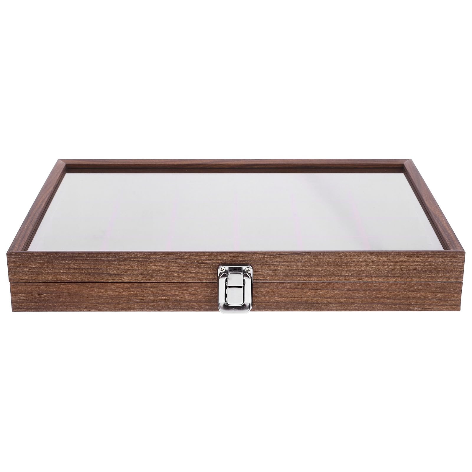 Healeved Boîte de Rangement pour Sachets de Thé en Bois Effet Noyer 30 Compartiments avec Couvercle Transparent 26 X 19,5 X 6 Cm Porte-sachets Multifonction Cuisine et Bureau