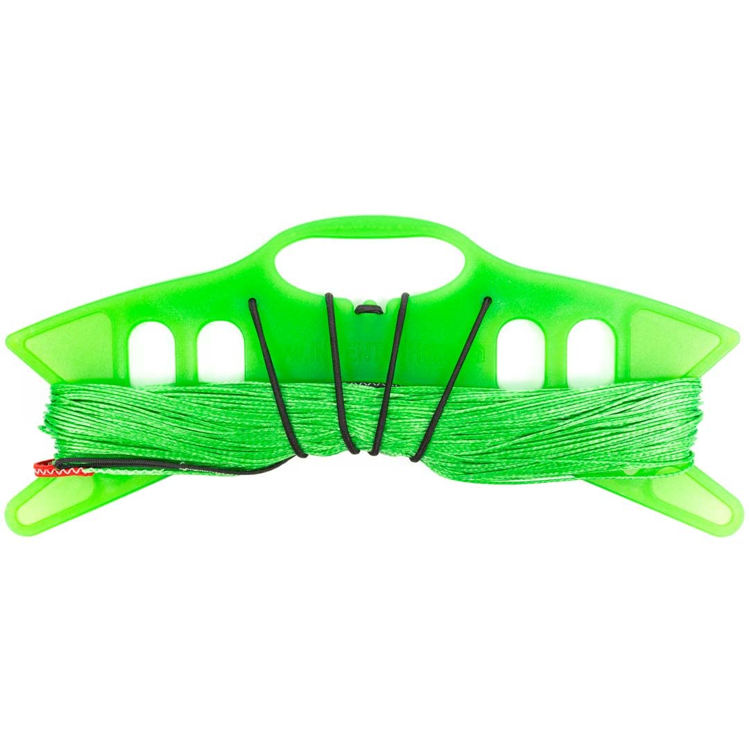 HQ HIGH QUALITY DESIGN - Lignes idéales pour cerf-volant de guidage, kit de treuil Dyneema Hi-tech 160 kp (vert) 2 x 35 m sur treuil, fibres extrêmement fines, légères et à faible extensibilité