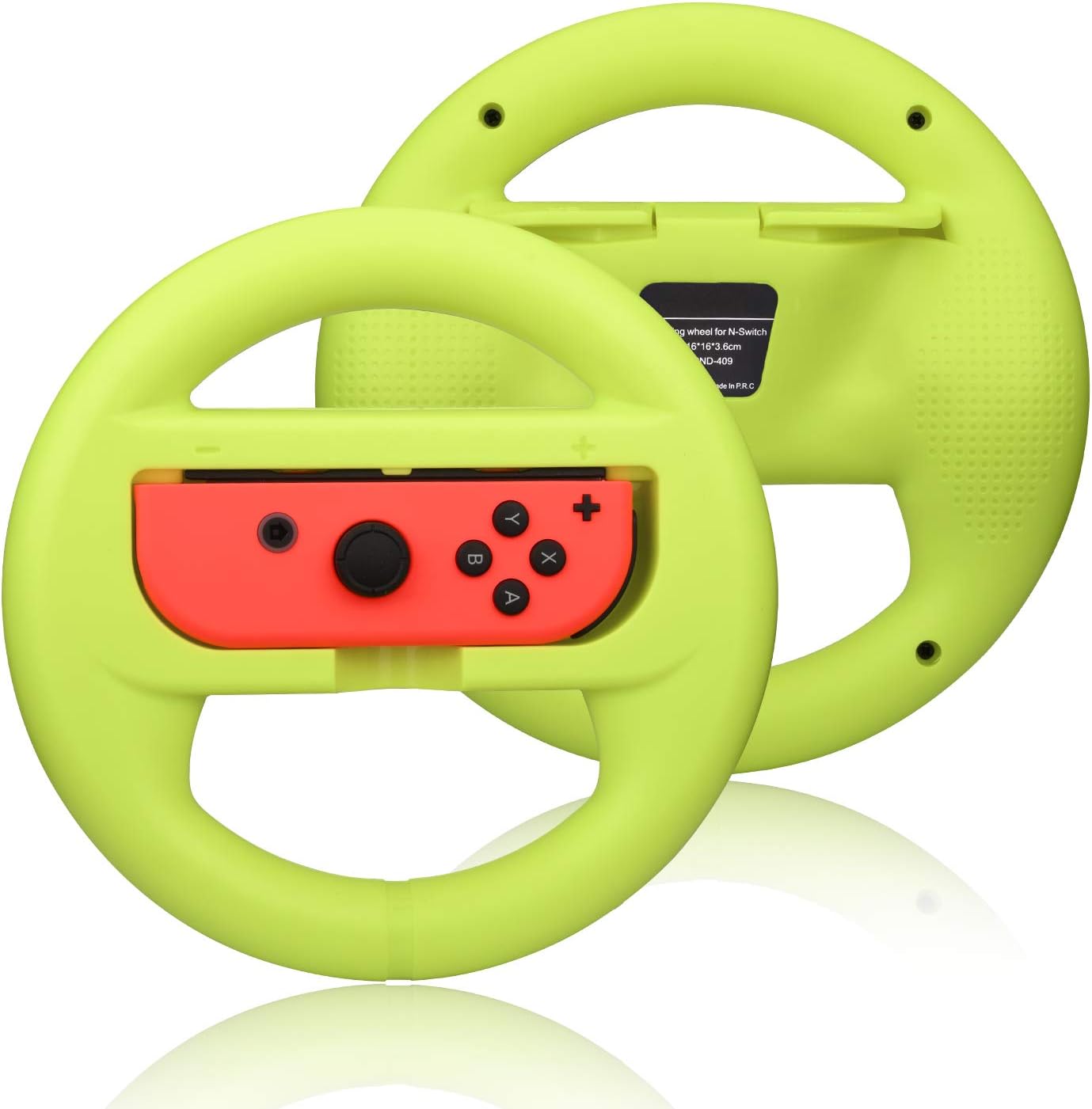 Joycon Steering Wheel (Set of 2) Compatible with Nintendo Switch Joycons (BrightGreen)