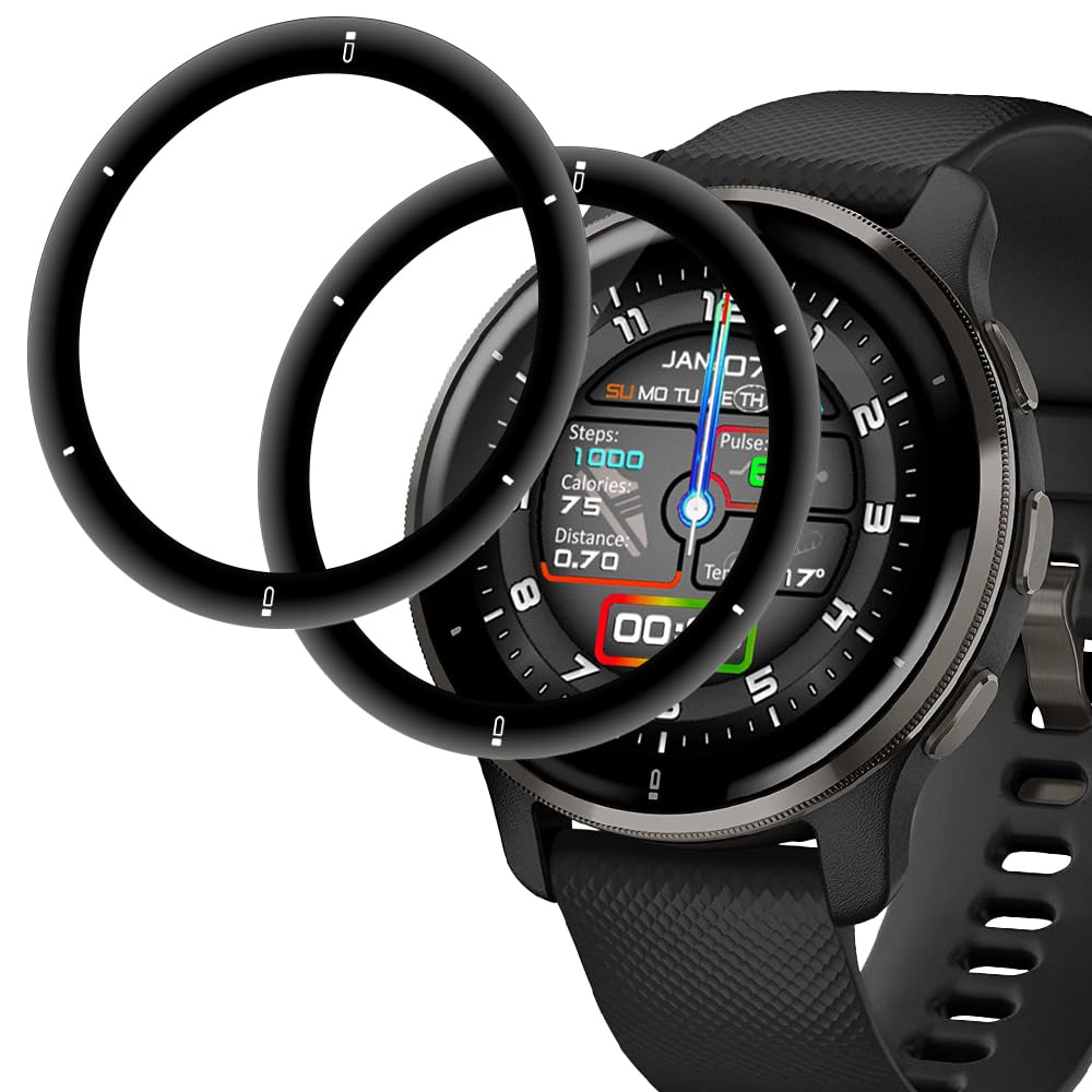 IQShield Screen Protector for Garmin Venu 2 Plus, Ultra Clear Tempered Glass, 2 Pack Protective Film for Garmin Venu 2 Plus, 3D Full Coverage, Touch Sensitive, Bubble-Free