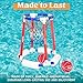 Sloosh Pool Basketball Hoop Toys, Floating Basketball Pool Game, Swimming Floats Toys with Balls Pump, Summer Outdoor Water Play Toy for Kids and Adults (Red Blue)