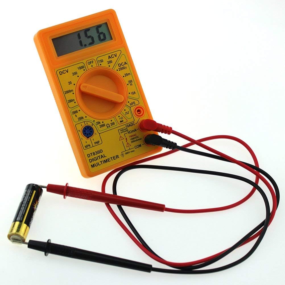 MoreBlue Hao Yue Basic Digital Multimeter with Buzzer Square Wave Output Voltage Ampere Ohm Tester Probe DC AC LCD Overload Protection (Random Color)