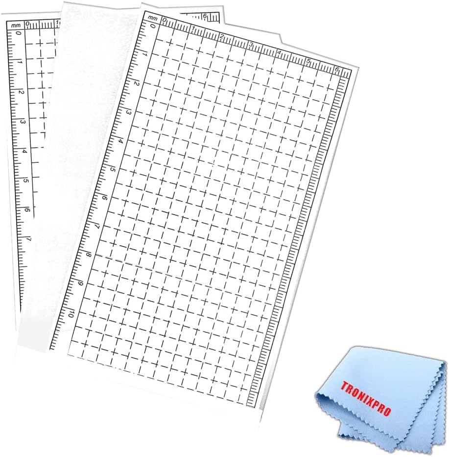 Tronixpro Universal Cut-to-Fit Screen Protectors (3 Pack) – 5” Protective Film with Grid Lines for Digital Cameras, Camcorders & Phones – Includes Microfiber Cloth