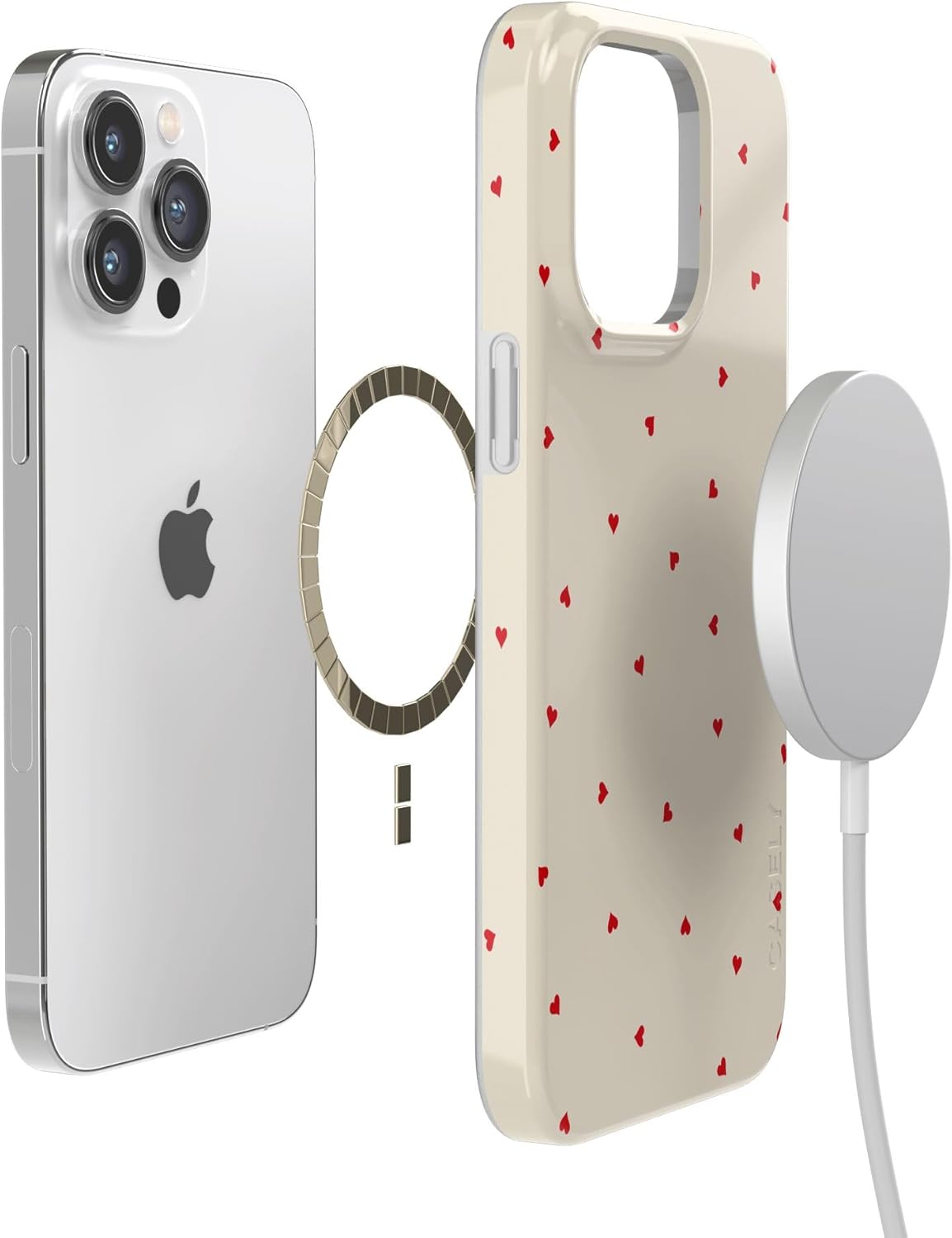 Casely iPhone 14 Pro Max Case | Be Mine | Tiny Hearts | Compatible with MagSafe | Classic Ultra Thin Design