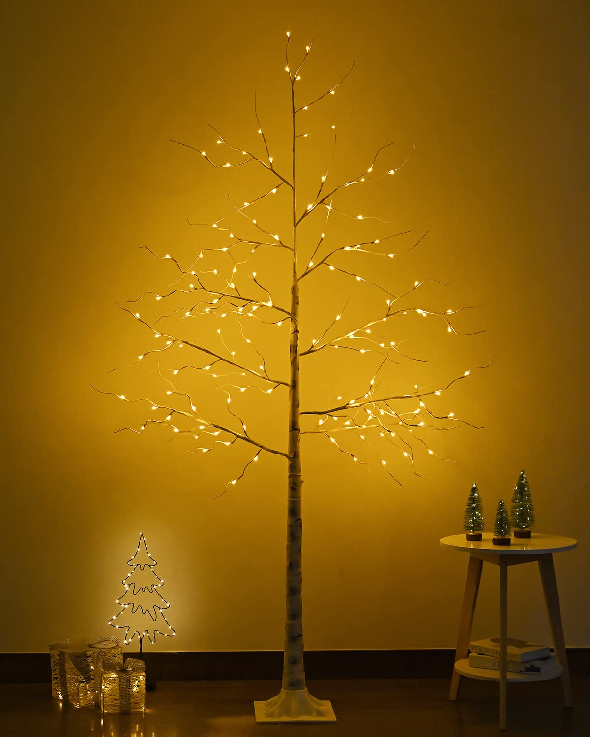 Hawisphy Lighted Birch Tree, 8Ft 144LED Easter Tree Artificial Birch