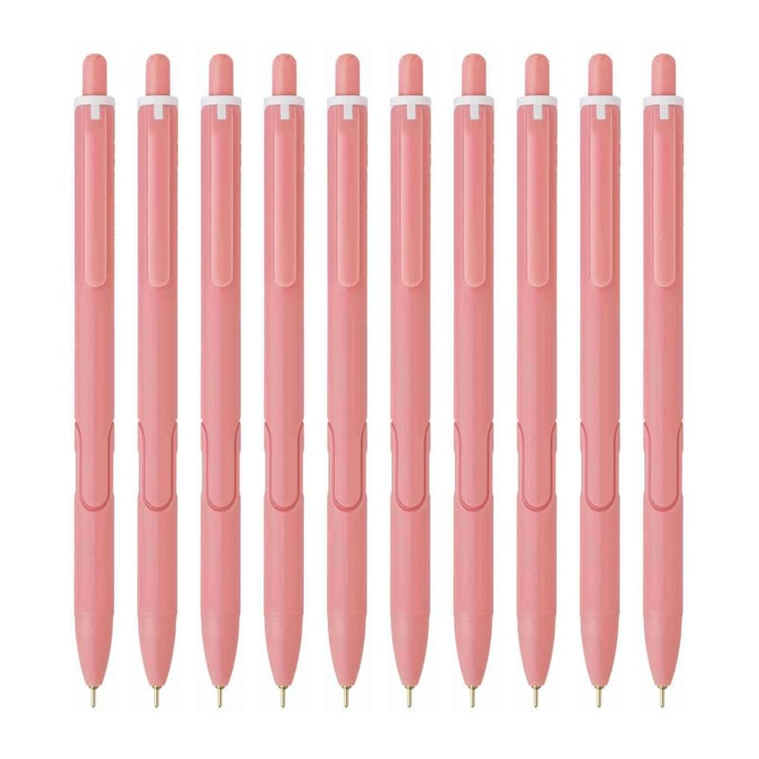 Hauser Germany XO RT Retractable Ball Pen | Sleek Matt Finish Pastel Shade Body & Minimalistic Design | Low Viscosity Ink With Ultra Durable Tip | Red Ink, Pack Of 10